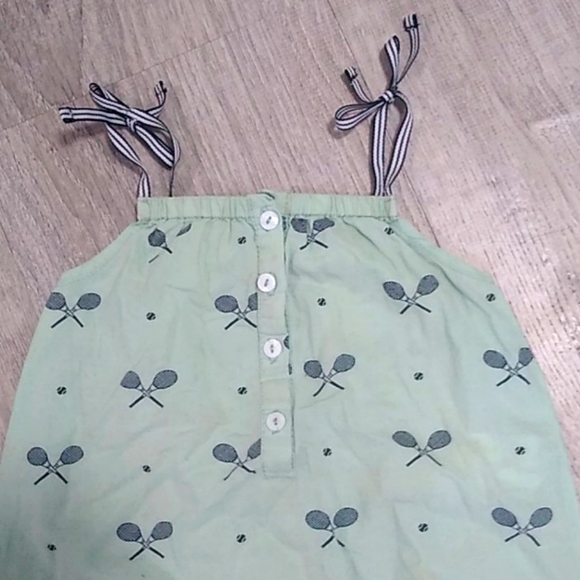 Nice Things Mini mint green tennis print romper 18 summer beach strappy bows - Picture 5 of 12